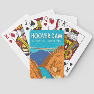 Hoover Dam Arizona Nevada Illustration Reise Kunst Spielkarten