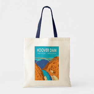 Hoover Dam Arizona Nevada Illustration Reise Kunst Tragetasche