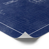 Hoover Dam Blueprint Style Schematic Poster (Ecke)