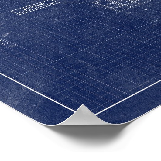 Hoover Dam Blueprint Style Schematic Poster (Ecke)