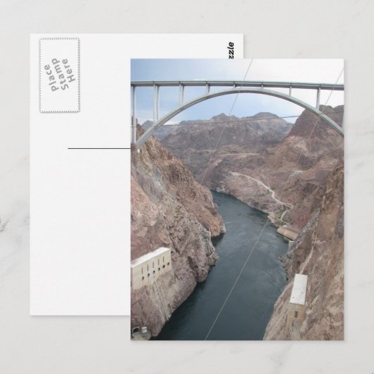 Hoover Dam Bridge Postkarte (Vorne/Hinten)