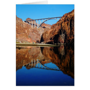 Hoover Dam Bypass Memorial Bridge Blank Card Vert.