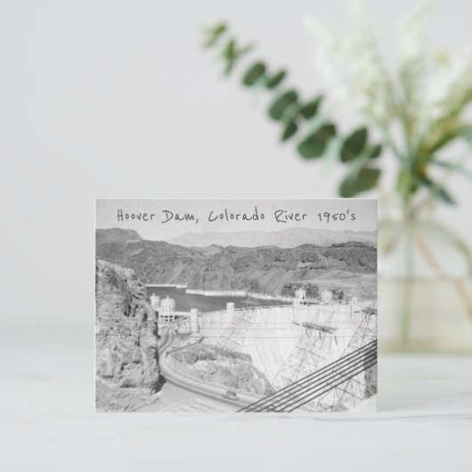 Hoover Dam Mitte des Jahrhunderts Postkarte (Stehend Vorderseite)