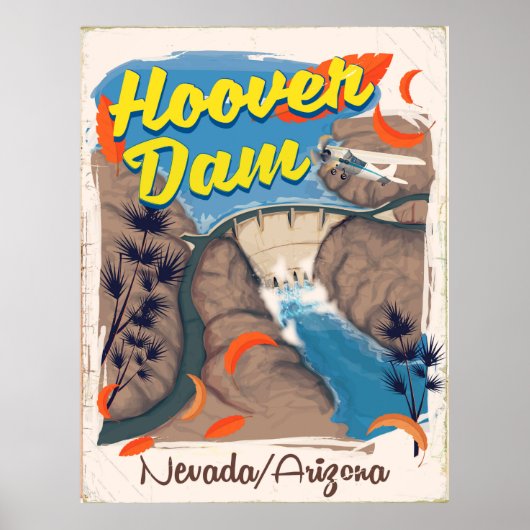 Hoover Dam Nevada/Arizona Reiseplakat Poster (Vorne)