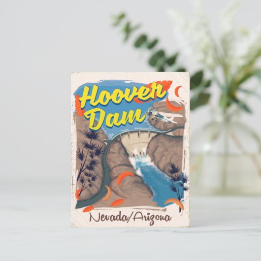 Hoover Dam Nevada/Arizona Reiseplakat Postkarte (Stehend Vorderseite)