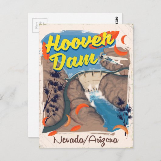 Hoover Dam Nevada/Arizona Reiseplakat Postkarte (Vorne/Hinten)
