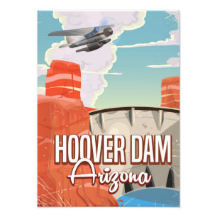 Hoover Dam Nevada Arizona Vintager Cartoon Fotodruck