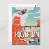 Hoover Dam Nevada Arizona Vintager Cartoon Postkarte (Vorne/Hinten)