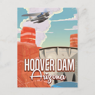 Hoover Dam Nevada Arizona Vintager Cartoon Postkarte