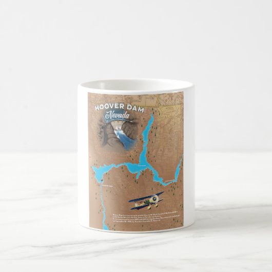 Hoover Dam Nevada Karte Kaffeetasse (Mittel)
