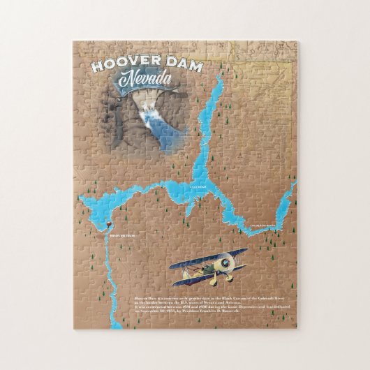 Hoover Dam Nevada Karte Puzzle (Vertikal)