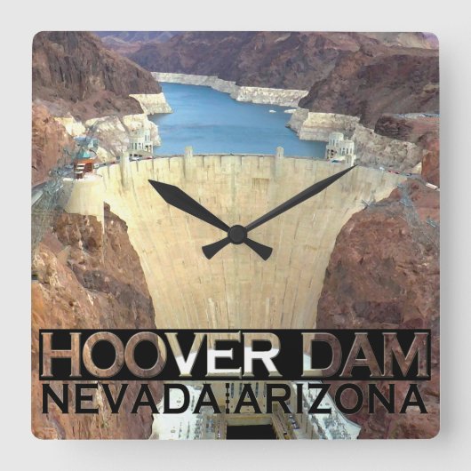 Hoover Dam Quadratische Wanduhr (Vorderseite)