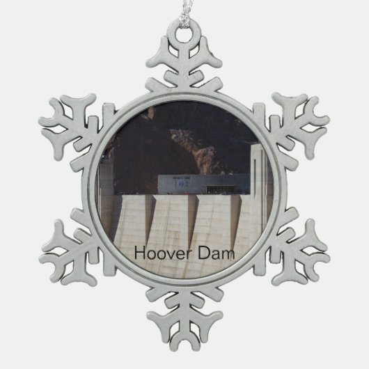 Hoover Dam Schneeflocken Zinn-Ornament (Vorderseite)
