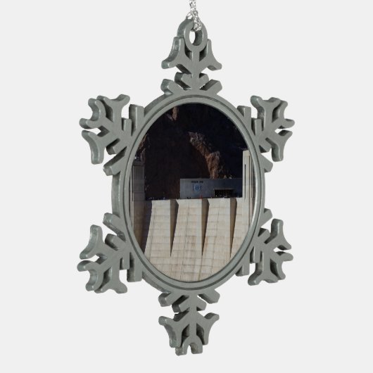 Hoover Dam Schneeflocken Zinn-Ornament (Links)