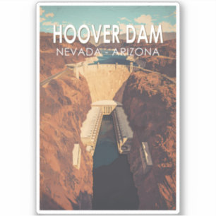 Hoover Dam Travel Art Vintag Aufkleber