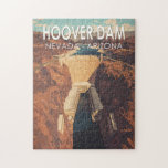 Hoover Dam Travel Art Vintag Puzzle<br><div class="desc">Hoover Dam in Vektorart Stil. Hoover Dam ist ein Betongräberdamm im Schwarzen Canyon des Colorado River,  an der Grenze zwischen den US-Staaten Nevada und Arizona.</div>