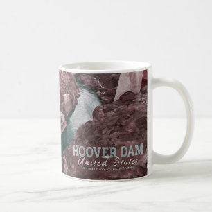 HOOVER DAM WATERCOLOR - NEVADA - ARIZONA KAFFEETASSE