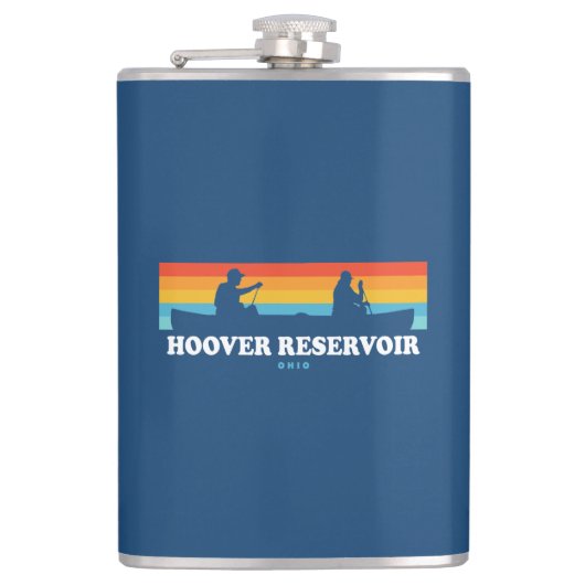Hoover Reservoir Ohio Canoe Flachmann (Vorderseite)