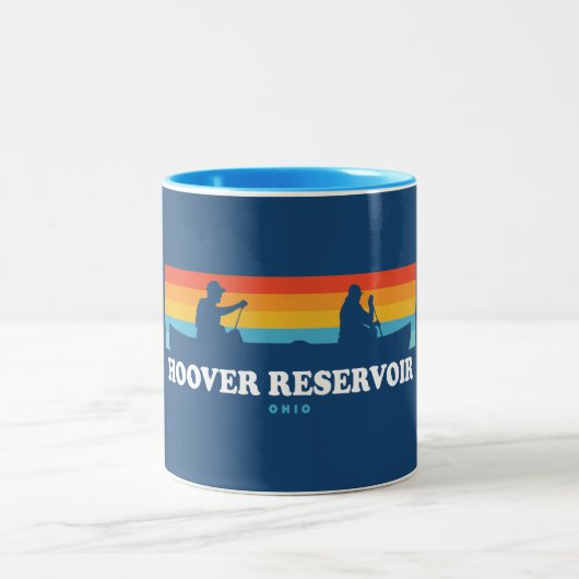 Hoover Reservoir Ohio Canoe Zweifarbige Tasse (Mittel)