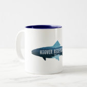 Hoover Reservoir Ohio Fish Zweifarbige Tasse (Vorderseite Links)
