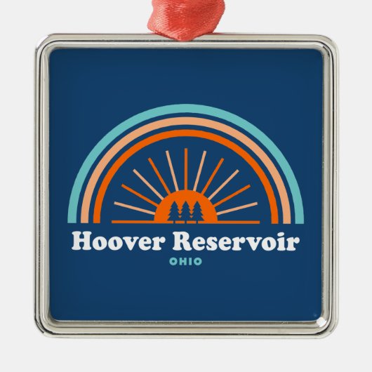 Hoover Reservoir Ohio Rainbow Ornament Aus Metall (Vorne)