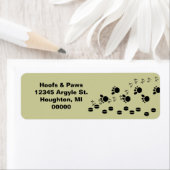 Hooves Paw Pws Tracks Rücksendeadressen-Aufkleber (Insitu)