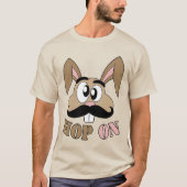 Hop auf dem Kaninchen Mustache T-Shirt (Vorderseite)