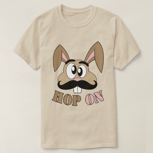 Hop auf dem Kaninchen Mustache T-Shirt (Design vorne)