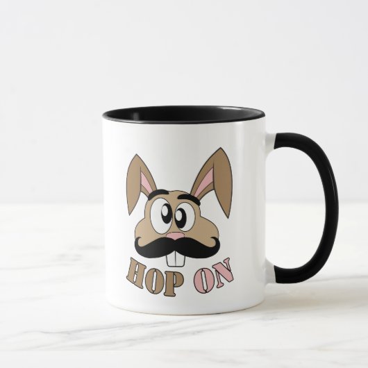 Hop auf dem Kaninchen Mustache Tasse (Rechts)