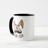 Hop auf dem Kaninchen Mustache Tasse (Vorderseite Links)