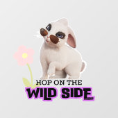 Hop auf der wilden Seite Fensteraufkleber (Blatt)