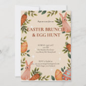 Hop auf Osterfeigen Egg Hunt Bunny Floral Einladung (Vorderseite)