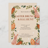 Hop auf Osterfeigen Egg Hunt Bunny Floral Einladung (Vorne/Hinten)