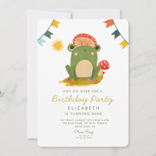 Hop auf Over Frog Birthday Einladung (Vorderseite)