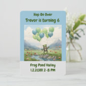 Hop auf Over Frog Birthday Party Einladung (Stehend Vorderseite)