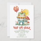 Hop auf über Clown Frog Cotcharcore-Niedliche Gebu Einladung (Vorderseite)