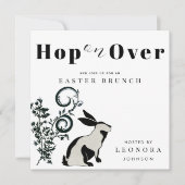 Hop auf über den modernen Bunny Oaster Brunch Einladung (Vorderseite)