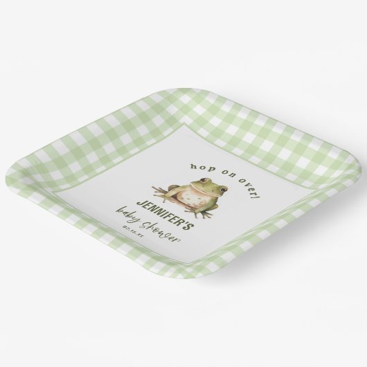 Hop auf über Frog Theme Babydusche Pappteller (Gewinkelt)
