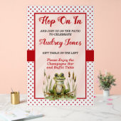 Hop auf über Niedliche Frog Baby Dusche Acrylschild (Hochzeit)