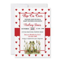 Hop auf über Niedliche Frog Baby Dusche Einladung