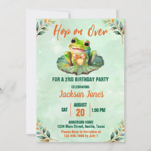 Hop auf über Niedlichen Frosch jedes Alter Geburts Einladung