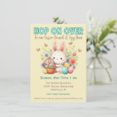 Hop auf über Ostern Brunch und Eierjagd Einladung (Stehend Vorderseite)