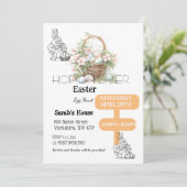 Hop auf über Ostern Egg Hunt Bunny Brunch Einladung (Stehend Vorderseite)