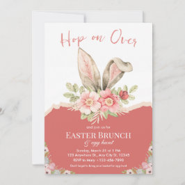 Hop auf über rosa Beige Osterbrunch Einladung