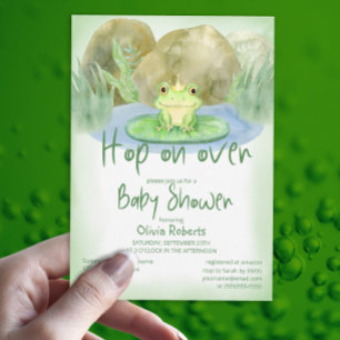 Hop auf über Watercolor Princess Frog Baby Shower Einladung