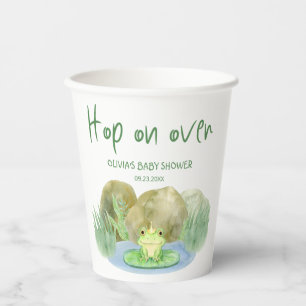 Hop auf über Watercolor Princess Frog Baby Shower Pappbecher