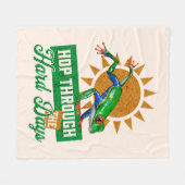 Hop durch die harten Tage Amazonas-Baumfrosch Fleecedecke (Vorderseite (Horizontal))