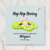 Hop Hooray Hole 1. Geburtstag Geschenkanhänger (Rückseite)