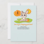 Hop Hooray Niedlicher 1. Geburtstag Einladung (Rückseite)