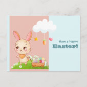 Hop Hooray Ostereier unterwegs Feiertagspostkarte (Vorderseite)